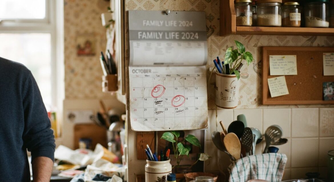 a wall calendar with two dates circled in red
