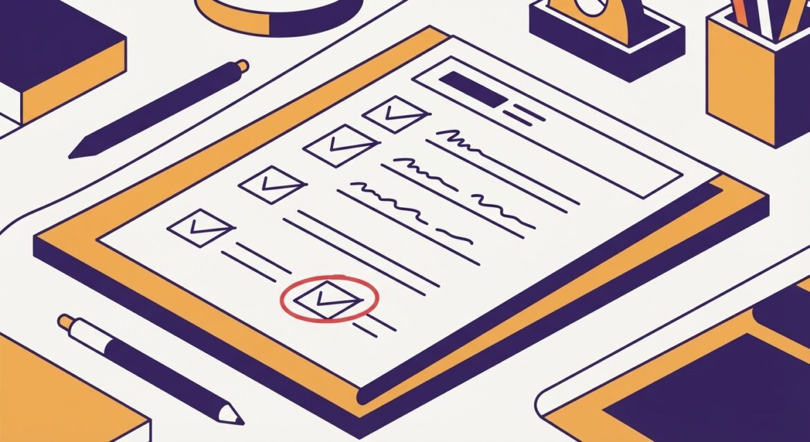 A checklist form with several boxes checked and one circled in red