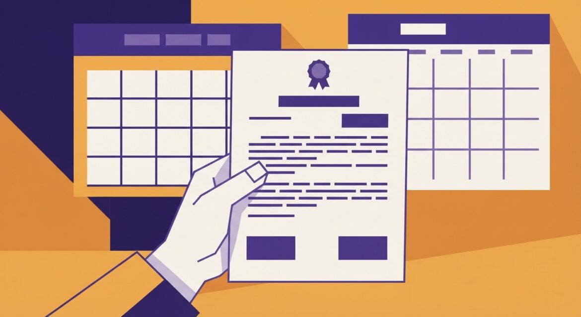 a hand holding an official hearing decision letter with a calendar in the background